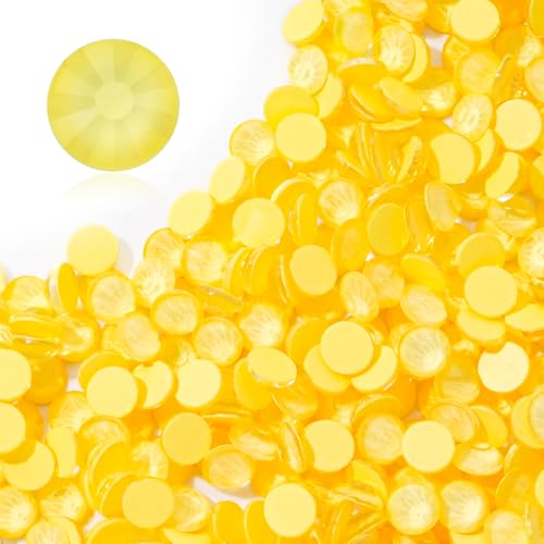 Image of Mocha Citrine Flatback Rhinestones, Glass Rhinestones for Nail Art and Craft, Glue Fix, Loose Crystal Gemstones(Mocha Citrine, SS6, 1440pcs, 1.9-2.0mm)