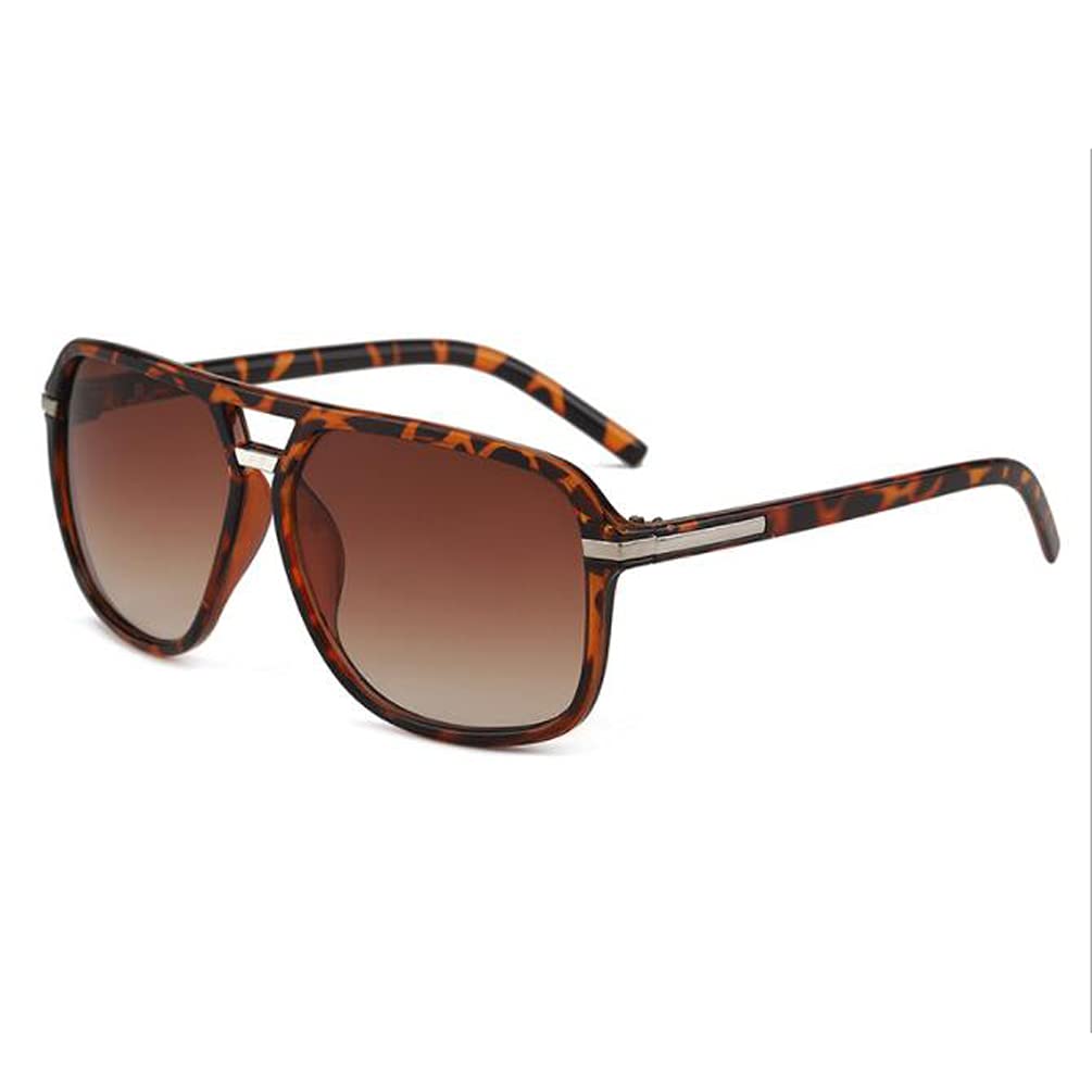 Double Nose Bridge Anti-ultraviolet Sunglasses Retro Square Big Frame Sunglasses for Men and Women