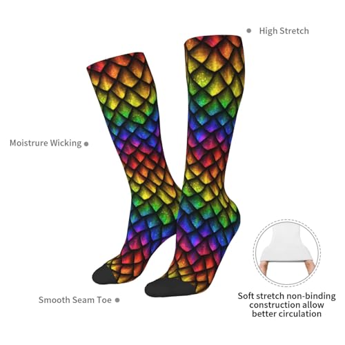 Dragon Scales Youth Men and Women Soccer Socks Slip High Socks for Running, Travel, Athletic 6