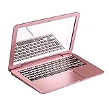YHCWJZP Portable Mirror,Portable Laptop Design Mini Pocket Mirror Dressing Makeup Girl Women Glass Gift Rose-Golden