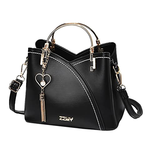 Sac à bandoulière femme élégant avec poignée et pendentif coeur