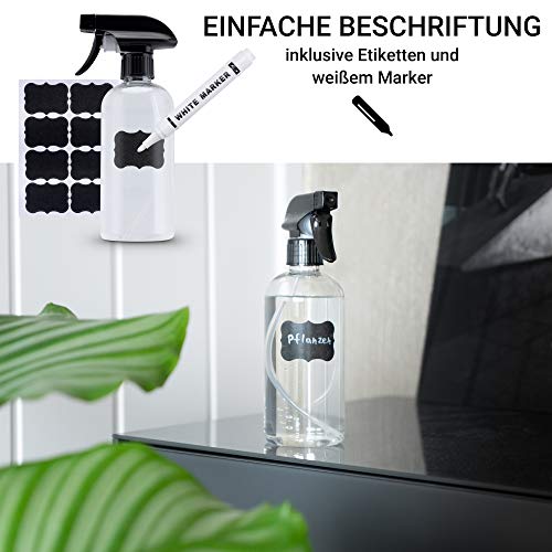 Sprühflasche Kamoro aus Kunststoff mit 500 ml Fassungsvermögen und Etiketten
