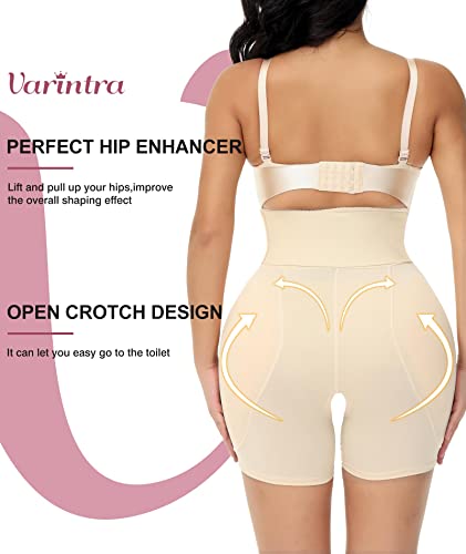 Varintra Butt Lifter Padded Shapewear High Waist Hip Enhancer Pads Shorts Women Seamless Underwear Tummy Control Panty,Beige,S #TOP2