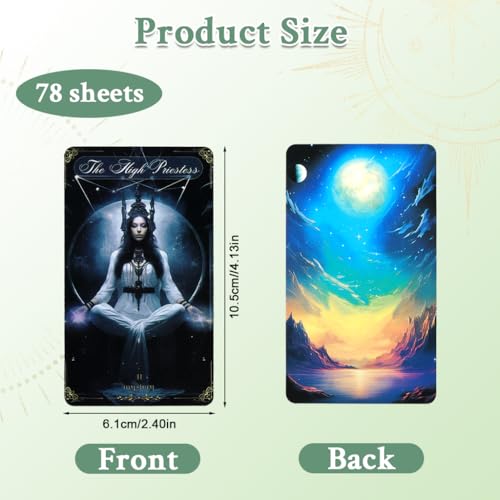Image of Zibuyu Divine Celestial Tarot Deck, 78-Card Standard Tarot Card Deck with Major & Minor Arcana, Fantasy Cosmic Art Tarot Cards, Thick Cardstock for Divination, Spiritual Reading & Collection