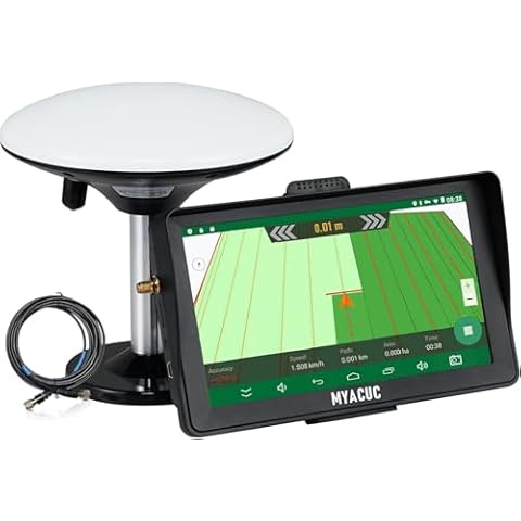 MYACUC Tractor GPS Navigator 9" Touch Screen GNSS Agricultural Navigator Suitable for Spraying Plowing and Sowing Farmland Activities Automatic Positioning Farming GPS Cover