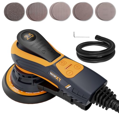 MAXXT 150mm Eccentric Sander - 2.5mm Orbit - 350W Brushless Multi-Function Sander for Wood Polishing with 6 Variable Speeds - 230V