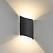 Produktbild BELLALICHT LED Wandleuchte Innen Up Down Warmweiß, 12W LED Wandlampe Außen Wasserdicht IP65 Aluminium Modern Leuchte Wandlicht Wandbeleuchtung für Wohnzimmer Schlafzimmer Flur Treppenhaus Bad, Schwarz