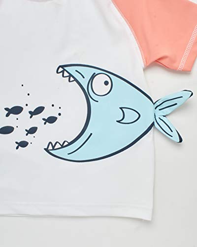 Wippette Baby Boys' Rash Guard Set - 2 Piece Upf 50+ Short Sleeve Swim Shirt And Bathing Suit (12M-4T), Size 4T, Desert Flower Fish #TOP1