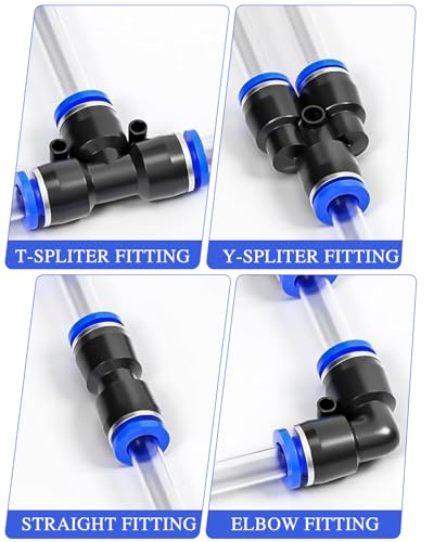 Cexovo 60 Stück Gerade Pneumatik Steckverbinder,6mm Pneumatisches Quick-Push-In-Verbindungs-Kit,Pneumatik Steckverbinder,Pneumatische Verbinder Schlauchverbinder 6mm für Luft Wasser Schlauchanschluss