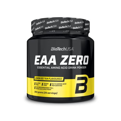 BioTechUSA EAA Zero Aromatisiertes Getränkepulver zur Nahrungsergänzung mit essentiellen Aminosäuren, L-Glutamin und Süßungsmittel, 350 g, Zitrone-Eistee Cover