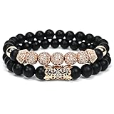 kugelanker zahntechnik 【Material】Naturstein N/Ａ Herren- und Damenschmuck Einfaches 8mm Naturstein-Mikrodiamant-Kugelanker-Kupferperlen-Armband Hochzeitstag Muttertag Weihnachten Geburtstagsgeschenk