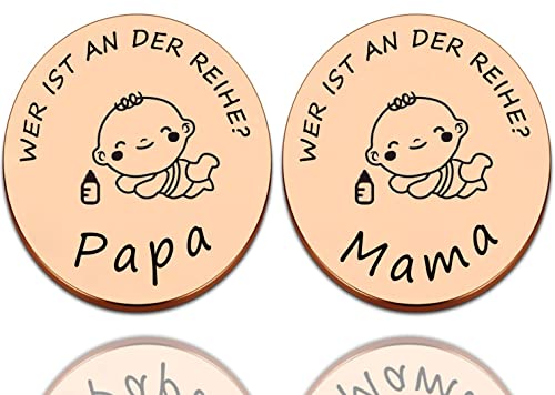 Geschenke Zur Geburt,Neue Papa Mama Geschenke Entscheidungsmünze, Werdender Papa Geschenk, Taufgeschenke für mädchen jungen,Neue Eltern Geschenk Schwangerschaftsgeschenk, Geschenke Baby Cover