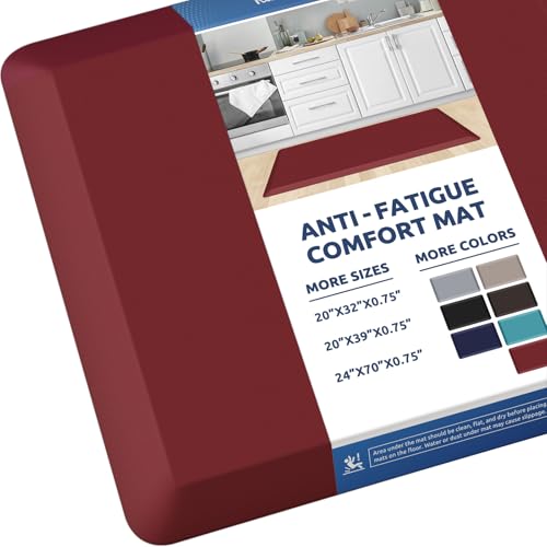 Image of 0.8 inch Thick Kitchen Mat Cushioned Anti Fatigue Rug Comfort Floor Mats | Water-Resistant, Non-Slip, Easy to Clean Comfort Floor Mat for Kitchen, Sink & Office, Multiple Colors & Sizes, 39 inch x 20 inch