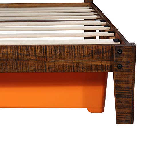 Sleeplace Solid Wood Platform Headboard,Full Size Bed Frame, Natural #TOP4