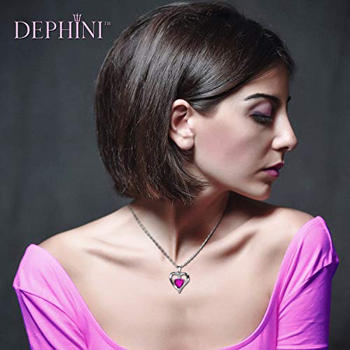 DEPHINI - Rosa cuore collana 925 argento ciondolo