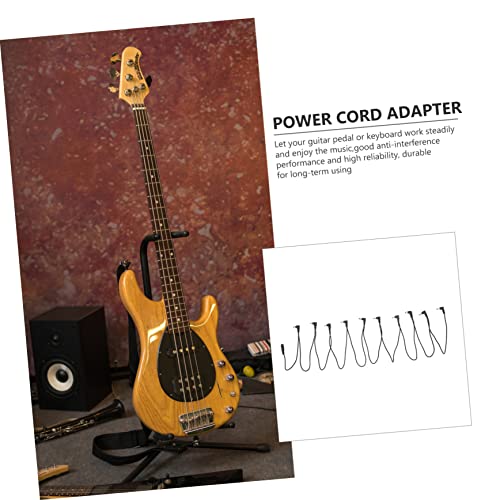 WHAMVOX Cabo de alimentação de efeito, cabo estéreo, ângulo reto, placa de pedal para guitarra elétr