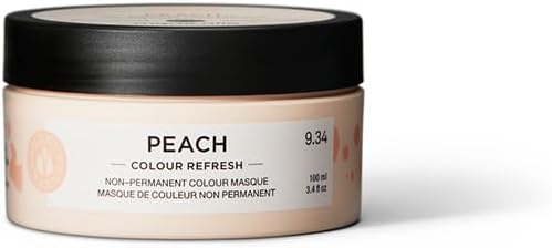 Maria Nila Colour Refresh, Peach 3.4 Fl Oz, Peach Hair Mask, Semi-Permanent Pigments, 100% Vegan & Sulfate/Paraben free