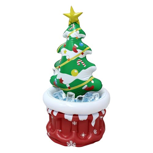 Generisch Enfriador inflable para bebidas | Cubo de hielo en forma de árbol de Navidad, cubo de hielo festivo – para cerveza, limonada, barbacoa, picnic, jardín, fiestas familiares, fiestas en el