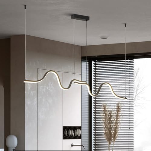 Lámpara de araña irregular con altura ajustable LED para mesa larga 4