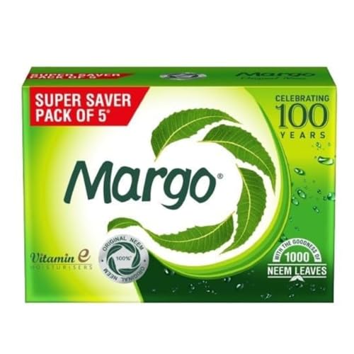 Image of Margo Original Neem Soap 125gm X 5 | Powered With Goodness of 1000 Natural Neem Leaves | Soap for Clear and Beautiful Skin | Infused with Vitamin E for Moisturising