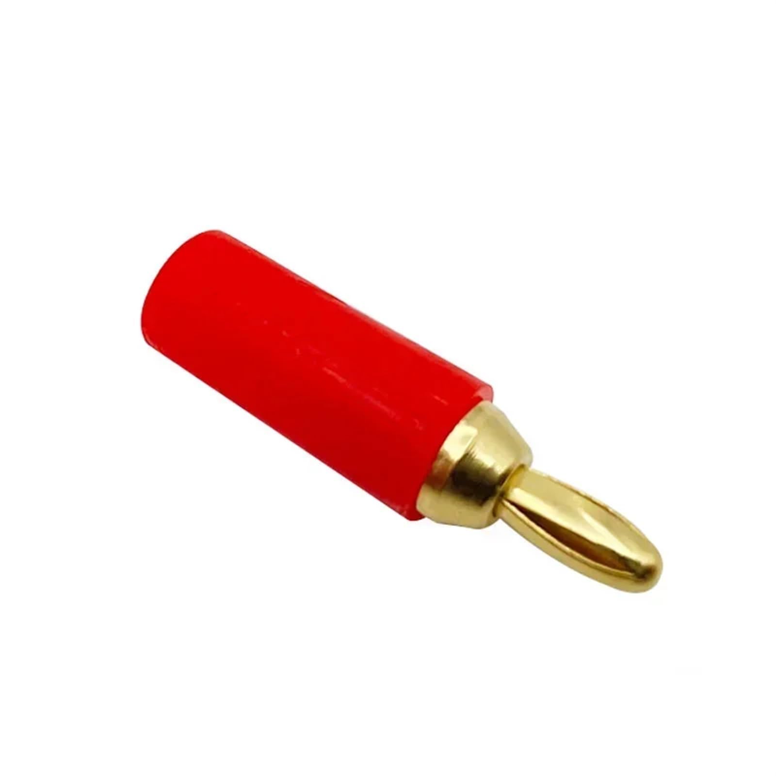 Fiches Banane 2.5mm, 20 pièces, câble de Haut-Parleur, Broche de Fil, connecteurs Banane en cuivre Pur plaqué Or(10 Red 10 Black)