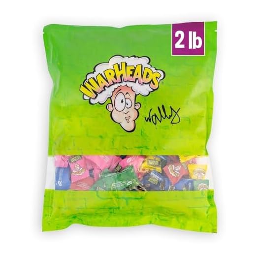 Warheads Extreme Sour Hard Candy Assorted Flavors Regular Mix (2 Pounds (Pack of 1))