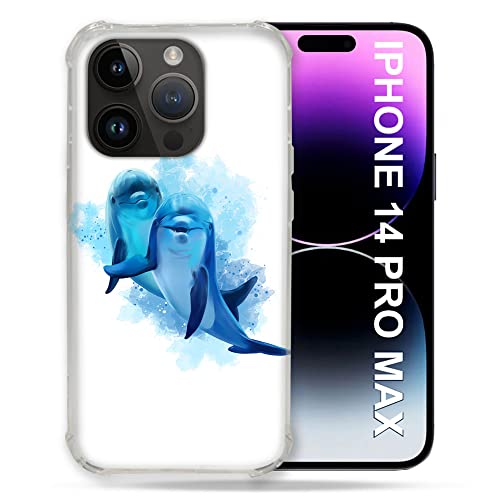Coque iPhone 14 Plus dauphin idée cadeau originale pour passionnés d'océan