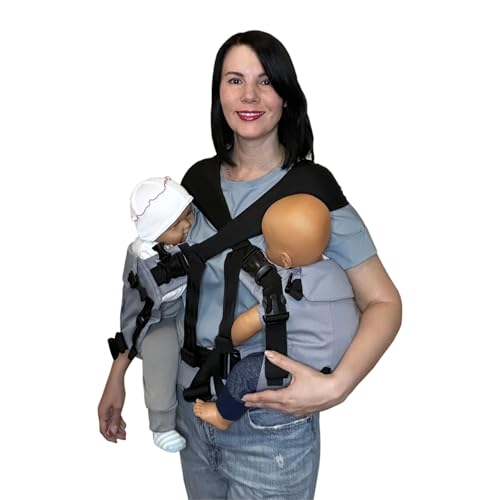 Twin Baby Carrier – 5-in-1 Double Baby Carrier for Twins | Ergonomic Cotton Infant Carrier for Newborns & Toddlers | Adjustable Waist, Lumbar...
