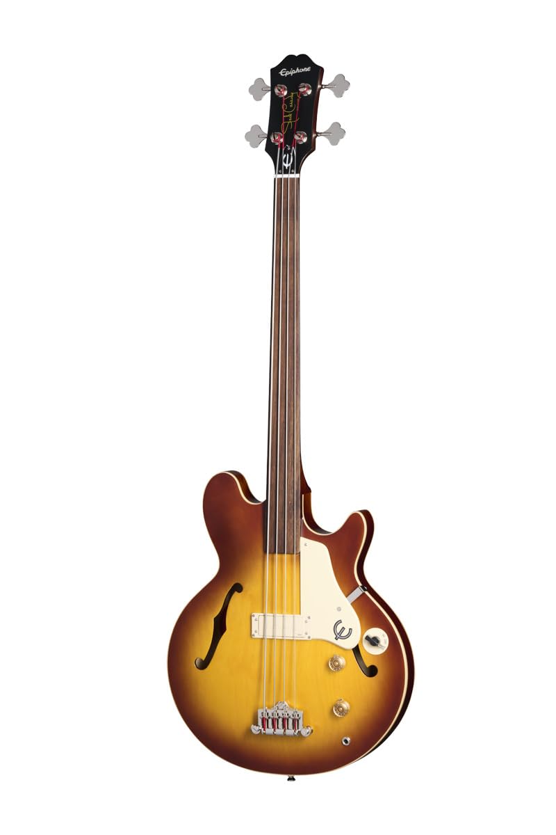 Amazon | Epiphone/Jack Casady Fretless Bass Aged Royal Tan
