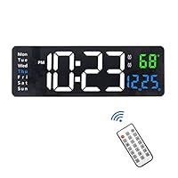 Plumeet Digital Wall Clock, 13 ’’ Large LED Wall Clock with Remote Control, Big Digits, Auto review