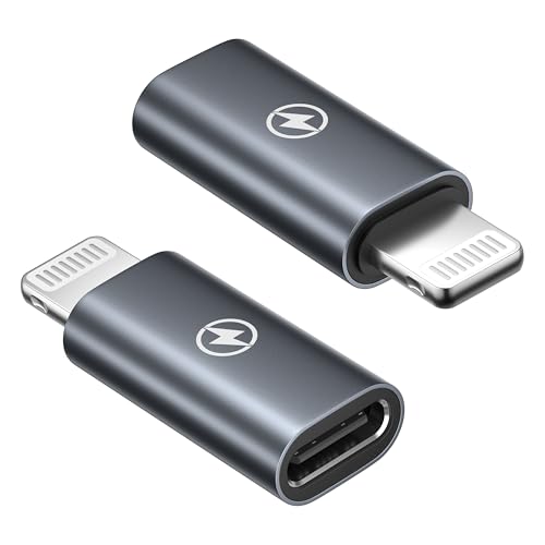 HOSOW Adaptador USB C a Lightning (2Pack), Adaptador Tipo C a iPhone PD 36W Carga Rápida y Sincronización de Datos para iPhone 14/14 Pro Max/13 12 11 Pro MAX/Mini/XS/XR/iPad/iPod, No para Audio/OTG