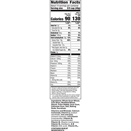 Fiber One Breakfast Cereal, Original Bran, 19.6 oz (Pack of 6)