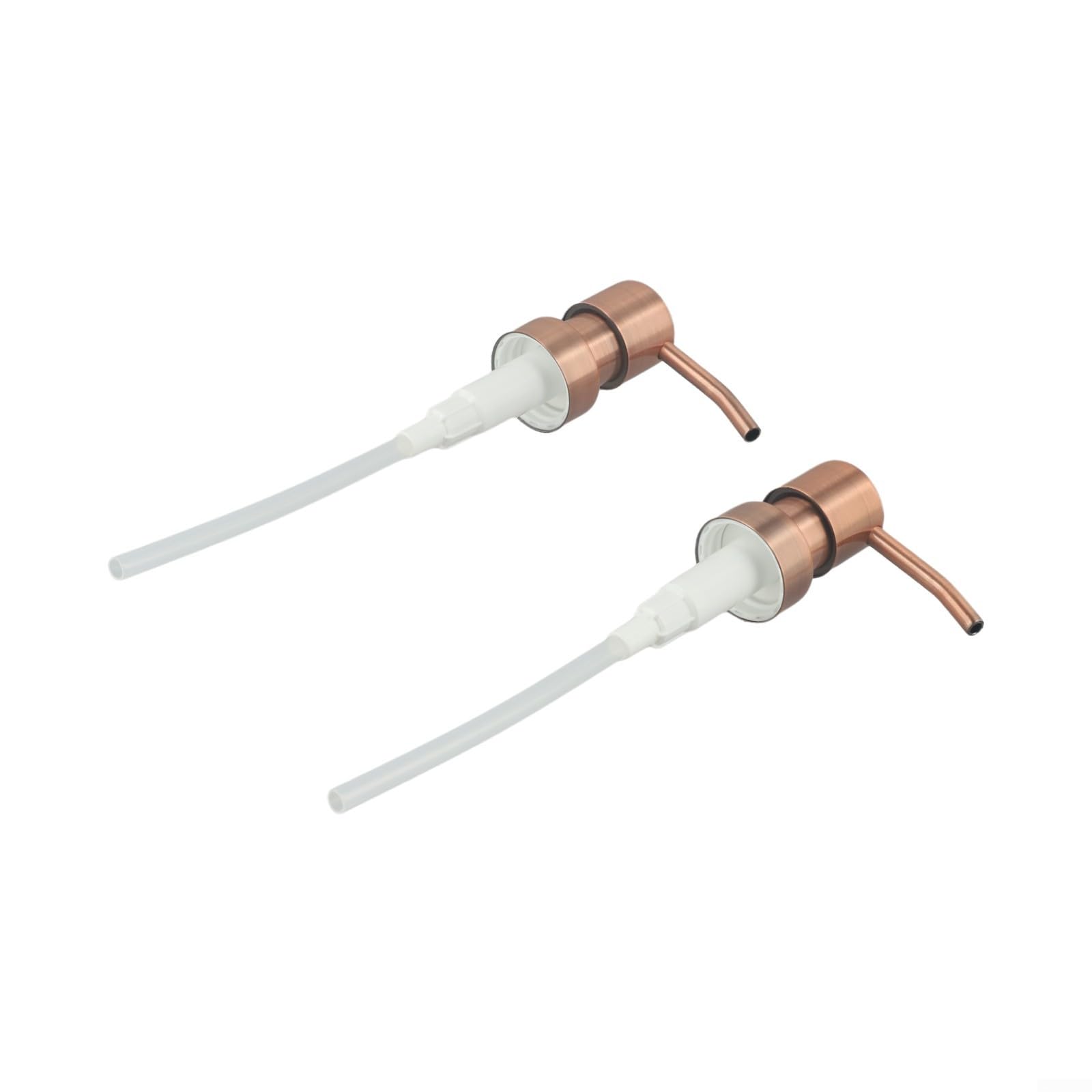 Retro Style Soap and Lotion Dispenser Pumps 2 Pack Compatible with Most Liquid Bottles (Rose Gold)