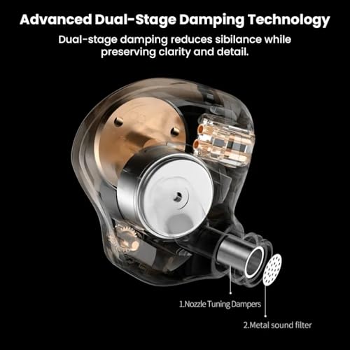 Image of KZ EDZ in-Ear Monitor Wired Earphone with Ultra-Wide Frequency Dynamic Driver, Dual-Stage Damping, Ultra-Stroke Bass, Pro-Grade Dual-Mic Silver-Plated Cable, Detachable 0.75mm 2-Pin (3.5mm)
