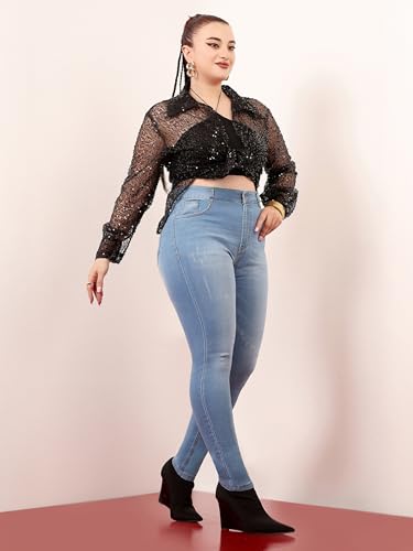 Image of Miss Chase A+ Women's Bootcut High Rise Regular Length Stretchable Denim Jeans