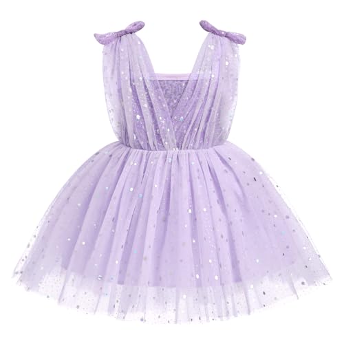 OBEEII Baby Girl Sequin Dress Toddler Sleeveless Sparkly Tulle Birthday Party Dress Flower Girl Princess Photshoot Dress2
