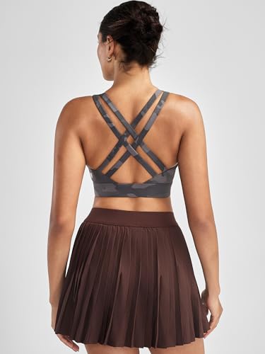 Image of RUNNING GIRL High Impact Sports Bras for Women - Scoop Neck Strappy Sports Bra High Support Moulded Cup Workout Bra