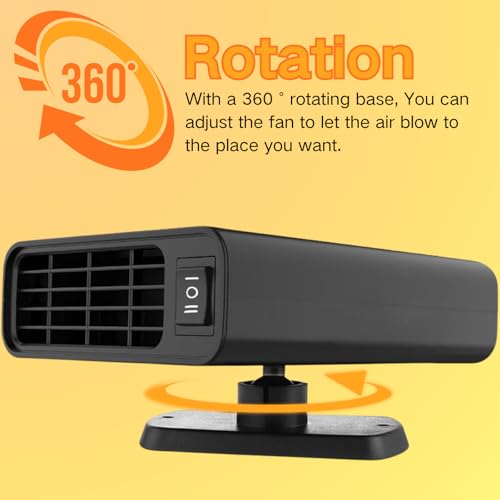 Car Heater 12V/150W, 2026 New Upgraded Portable Car Heater Fast Heating for Vehicle for Winter, Plug into Cigarette Lighter 360 Degree Rotation Defroster Defogger for Car Windshield - Image 6