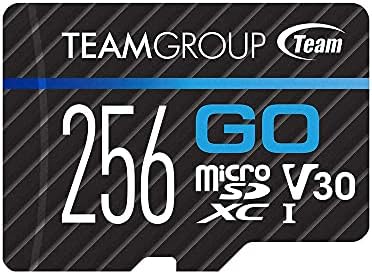 TEAMGROUP GO Card 256GB Micro SDXC UHS-I U3 V30 4K for GoPro & Drone & Action Cameras High Speed Flash Memory Card with Adapter for Outdoor, Sports, 4K Shooting, Nintendo-Switch TGUSDX256GU303