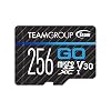TEAMGROUP GO Card 256GB Micro SDXC UHS-I U3 V30 4K for GoPro & Drone & Action Cameras High Speed Flash Memory Card with…