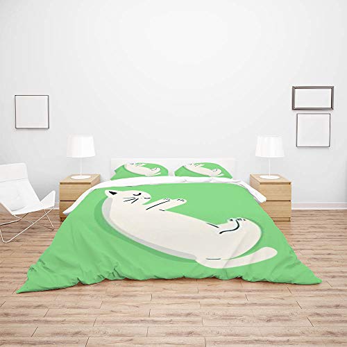 Housse de couette chat parure de lit douce pour des nuits sereines - 4