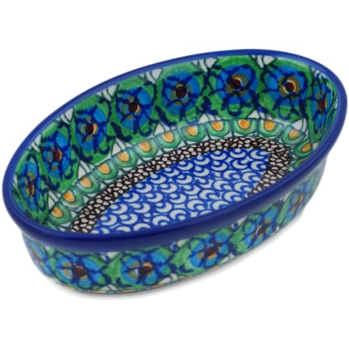 Authentic Polish Pottery Condiment Dish Signature UNIKAT in Mardi Gras Design Handmade in Boles?awiec Poland by Ceramika Artystyczna + Certificate of Authenticity