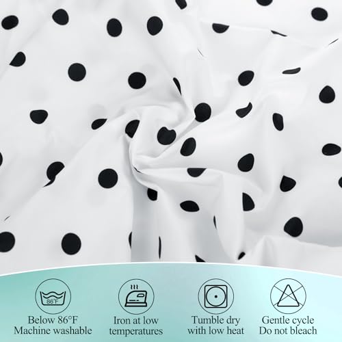 image for AKAIXI 9FT Black and White Table Skirt Polka Dots Teacher Desk Skirt C