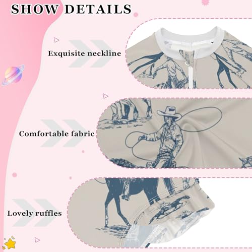 Baby Girl Bathing Suit Long Sleeve UPF 59+ One Piece Toddler Swimsuit4