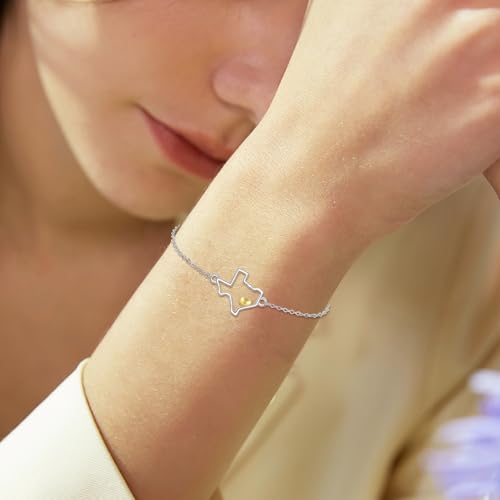 SILBAZ Texas Bracelet Tiny Adjustable Heart American Jewelry American Lover Gift for Women Mom by SILBAZ - Used condition - Image 3