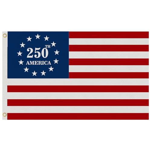 3 Ply 250 Year American Anniversary Flag, 250th Anniversary Flag Double Sided 3 X 5 Ft, 1776-2026 250 Years Birthday Patriotic Decor for Indoor Outdoor (Style 6, 3 x 5 feet)
