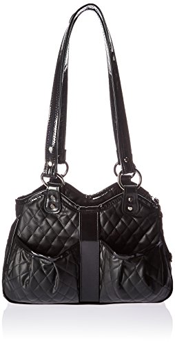 Petote Metro Quilted Luxe Pet Carrier, Petite, Black