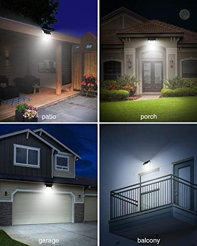 [4 Pack] 320LED Solar Security Lights Motion Sensor, Solar Lights Outdoor, IP65 Waterproof, Wireless, 3 Modes, Durable Solar Powered Wall Outside Lights for Fence, Door, Garage,Yard, Pathway, Patio