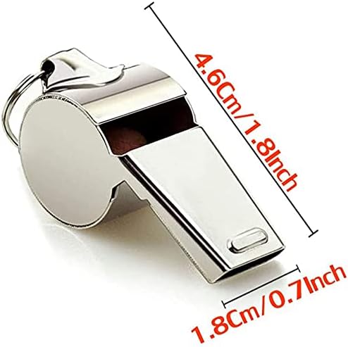 Hipat Whistle, 3 Pack Stainless Steel Sports Whistles with Lanyard, Loud Crisp Sound Whistles Great for Coaches, Referees, and Officials