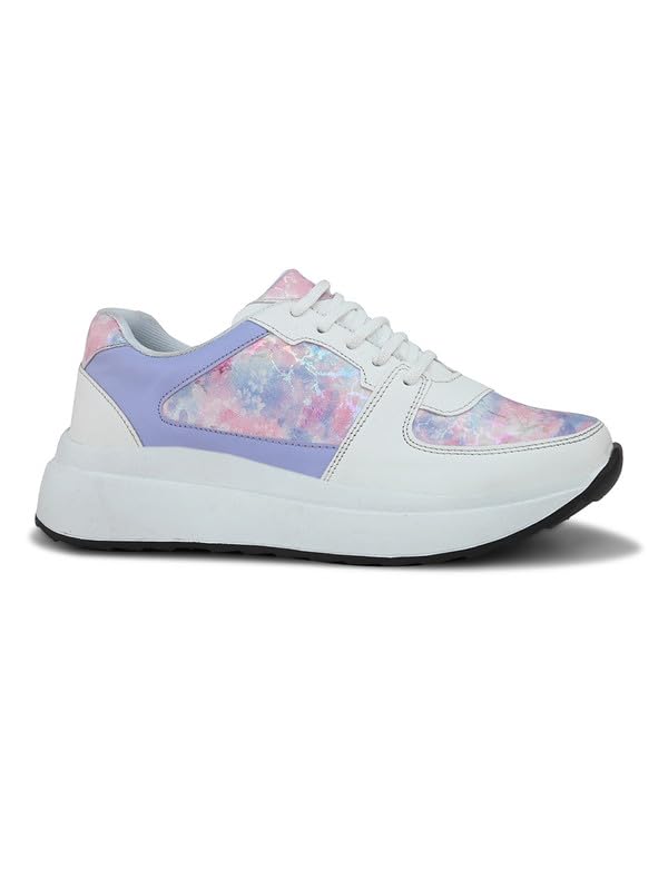 Image of XE Looks Women's Stylish, Attractive & Fancy Lace up Sneakers Shoes All Day Casual Wear for Women & Girls